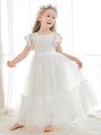 Knöchellanges weißes Kleid aus Spitzentüll (2003227579) 