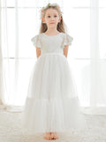 Knöchellanges weißes Kleid aus Spitzentüll (2003227579) 