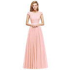 Elegantes A-Linien-Abendkleid mit Flügelärmeln, marineblau, langes Partykleid