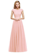 Elegantes A-Linien-Abendkleid mit Flügelärmeln, marineblau, langes Partykleid
