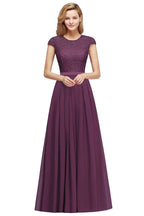 Elegantes A-Linien-Abendkleid mit Flügelärmeln, marineblau, langes Partykleid