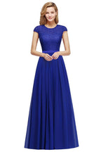 Elegantes A-Linien-Abendkleid mit Flügelärmeln, marineblau, langes Partykleid