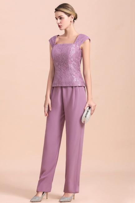 Elegant Cap-Sleeves Lace Chiffon Affordable Mother of Bride Online with Wrap