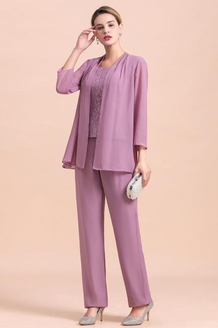 Elegant Cap-Sleeves Lace Chiffon Affordable Mother of Bride Online with Wrap