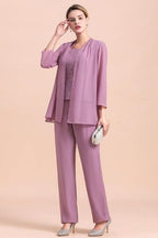 Elegant Cap-Sleeves Lace Chiffon Affordable Mother of Bride Online with Wrap