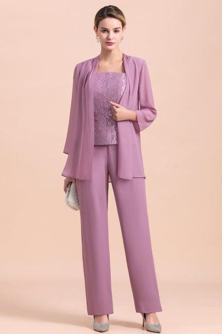 Elegant Cap-Sleeves Lace Chiffon Affordable Mother of Bride Online with Wrap