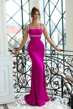 Elegantes langes ärmelloses Ballkleid mit Meerjungfrauen-Trägern und Pailletten