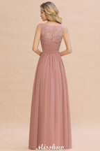 Elegantes V-Ausschnitt A-Linie Abend Maxikleid Brautjungfernkleid Ärmellose Styles