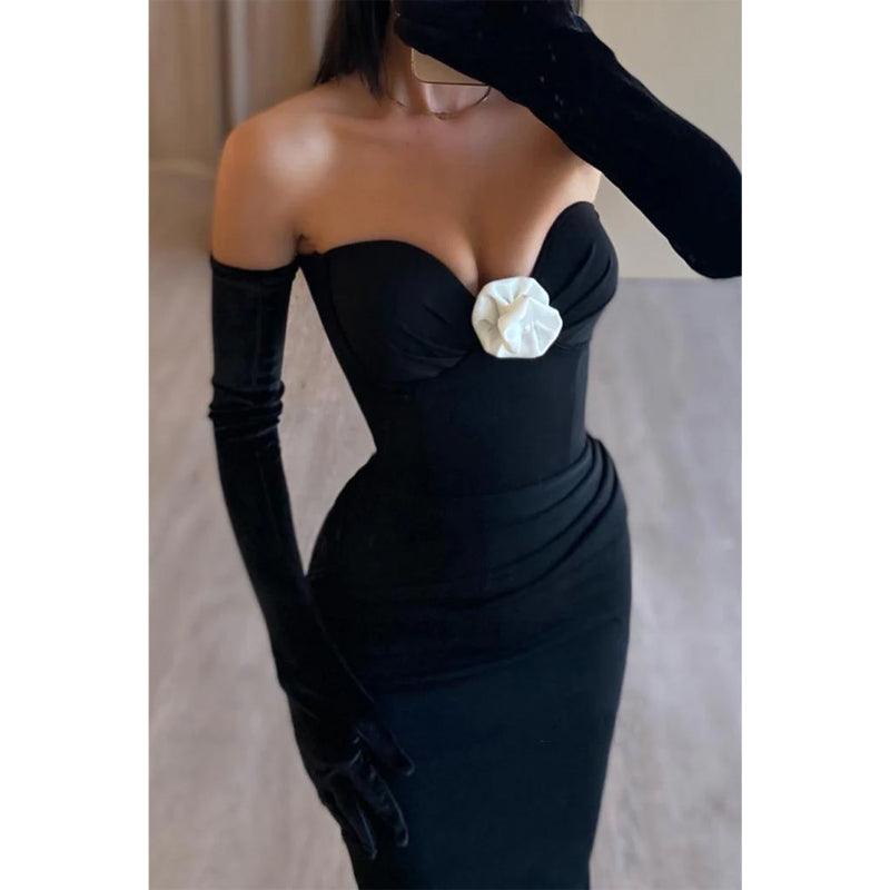 Vestido de noche de fiesta de graduación con escote en forma de corazón, hombros descubiertos y fruncido de satén 