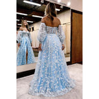 Glamouröses, dramatisches, ärmelloses A-Linien-Ballkleid mit Herzausschnitt, Schlitz und Applikationen