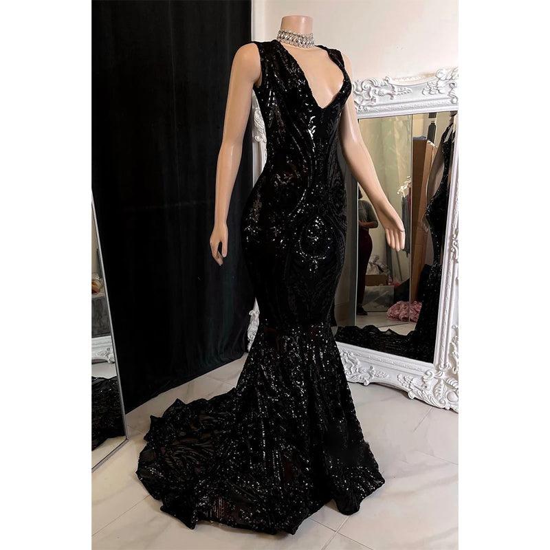 sexy prom dresses black girls NumberSea-Sexy V-neck Sequins Appliques Mermaid Dress Girl for Slay mens dress loafers Care Tips Best Plus-Size Dresses On Color:Dusty-Rose
