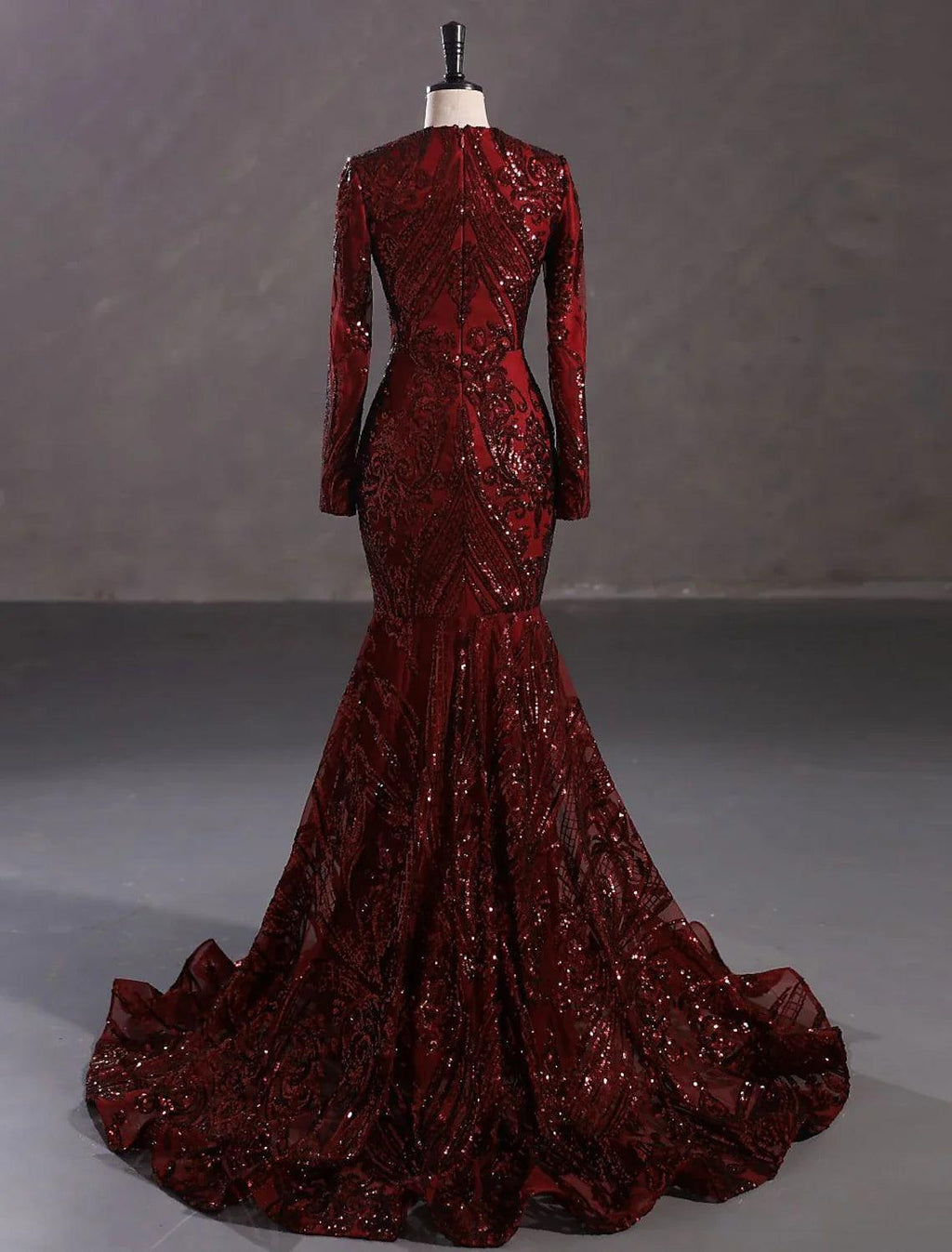 Meerjungfrau/Trompete Abendkleid Sparkle &amp; Shine Kleid Karneval Formell Hofschleppe Langarm V-Ausschnitt Afroamerikaner Spitze mit Pailletten
