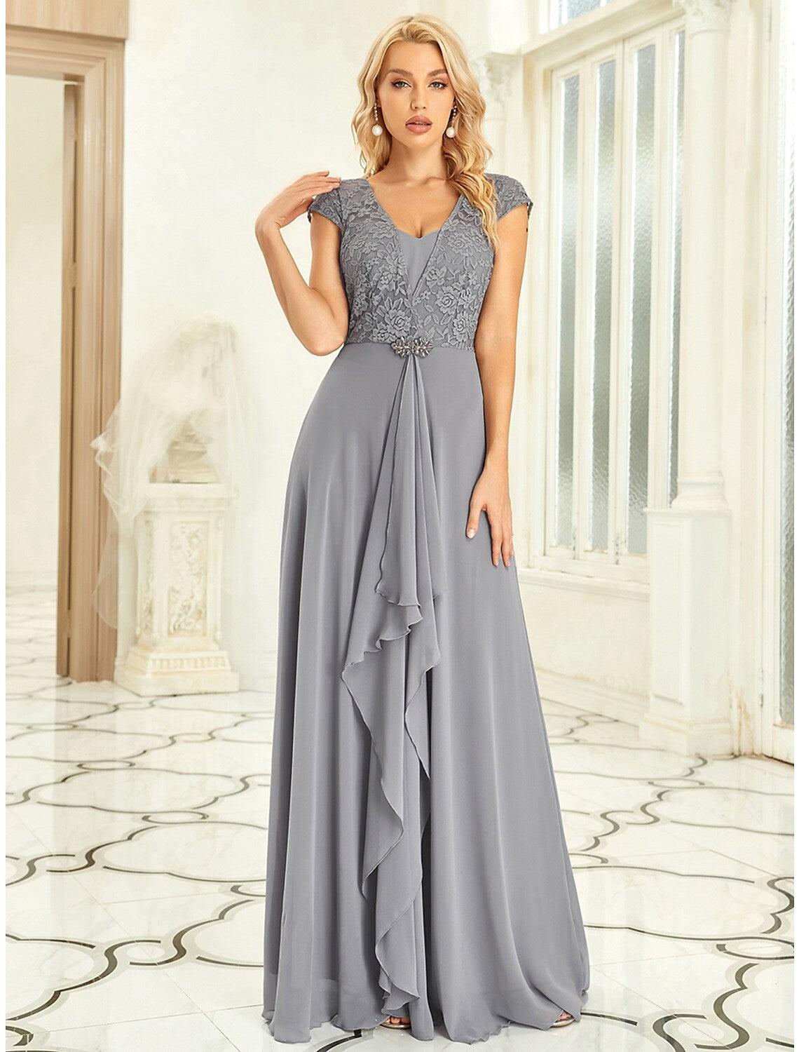 Vestido de fiesta de corte tubo/columna, hombros descubiertos, cintura alta, elegante vestido de dama de honor de verano, cola larga/cepillo, de gasa con pliegues