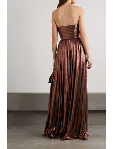 Meerjungfrau/Trompete Abendkleid Sexy Kleid Cocktail Party Hochzeit Empfang Bodenlang Ärmellos Trägerlos Polyester mit gerüschtem Schlitz