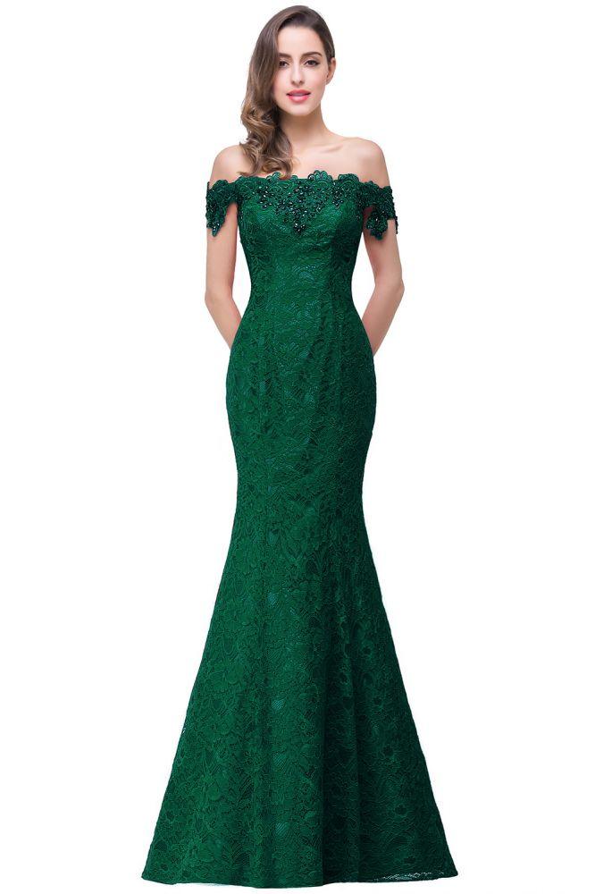 Floor-Length Mermaid Lace Off Shoulder Bridesmaid Dresses