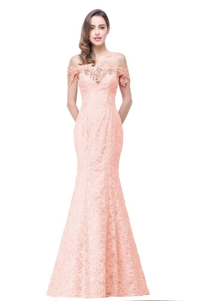 Floor-Length Mermaid Lace Off Shoulder Bridesmaid Dresses
