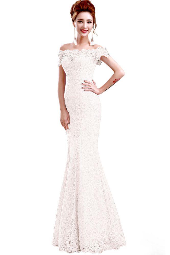Floor-Length Mermaid Lace Off Shoulder Bridesmaid Dresses