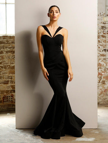 Meerjungfrau/Trompete, minimalistisch, elegant, Verlobung, formelles Abendkleid, Geburtstagskleid, Neckholder, ärmellos, bodenlang, Stretch-Satin mit Rüschen