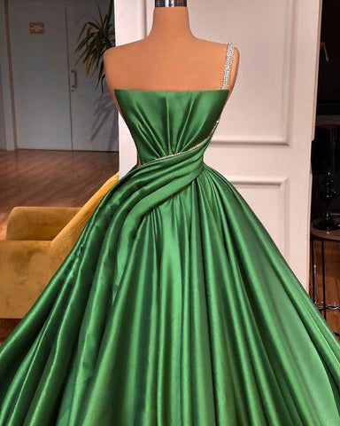Glamorous Long A-line One shoulder Sleeveless Prom Dress