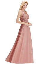 Neckholder-Abendkleid mit ärmellosen Blumenapplikationen, A-Linie, bodenlanges Brautjungfernkleid