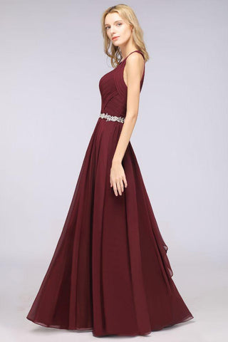 Halter V-Neck Sleeveless Ruffle Bridesmaid Dress with Appliques Sashes Evening Swing Dress