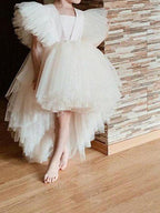 Vestidos de tul para fiesta de bodas y niñas con flores