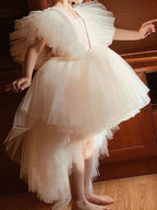 Vestidos de tul para fiesta de bodas y niñas con flores