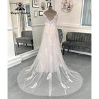 NumberSea - Hochzeitskleid Vinatge Beach Lace Appliques Boho Wedding Dress with V Neck 2024 Summer Bridal Gown Custom Made abito da sposa
