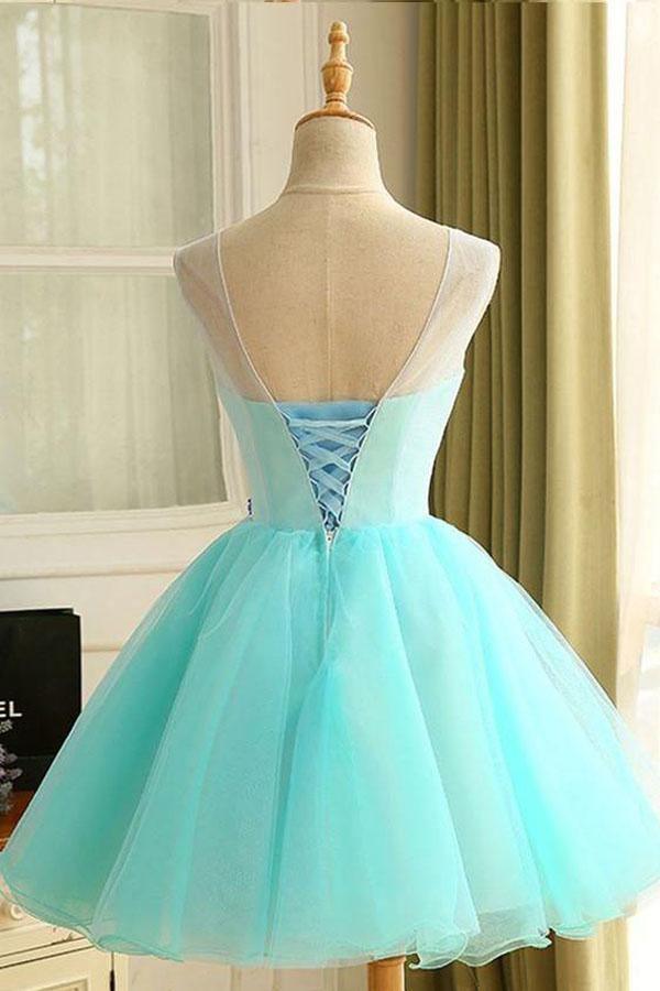 Homecoming Dress Beautiful Hand-Made Flower Short Prom Dress Party Dress