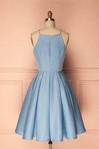 Homecoming Dress Blue Halter Sleeveless Short Prom Dress Party Dress