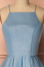Homecoming Dress Blue Halter Sleeveless Short Prom Dress Party Dress