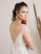 NumberSea - NumberSea Polka dot lace wedding dress with embroidery
