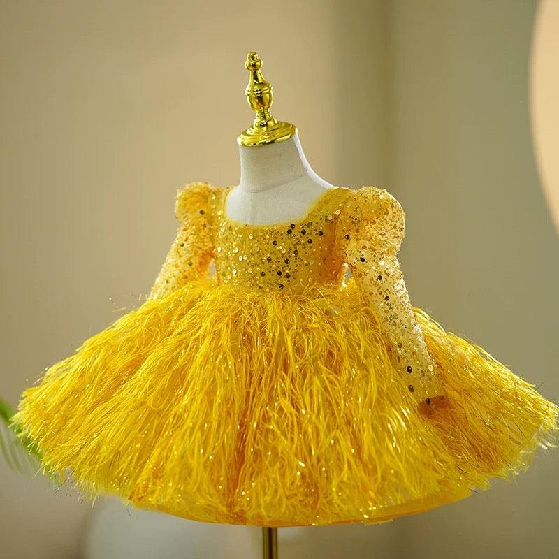 Tulle Knee-length Champagne Girl Dress