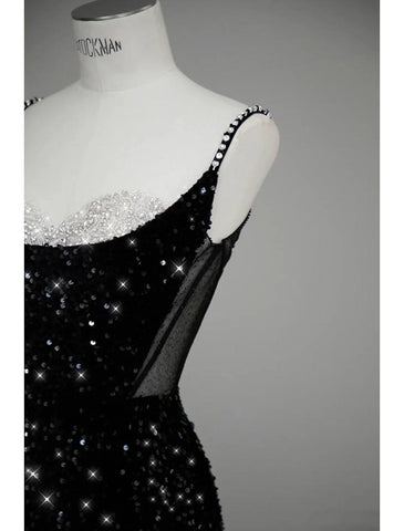 Meerjungfrau / Trompete Abendkleid Sparkle &amp; Shine Kleid Formeller Hochzeitsgast Bodenlang Ärmellos Spaghettiträger Paillettenbesetzt mit Schleife(n) Kristalle Pailletten