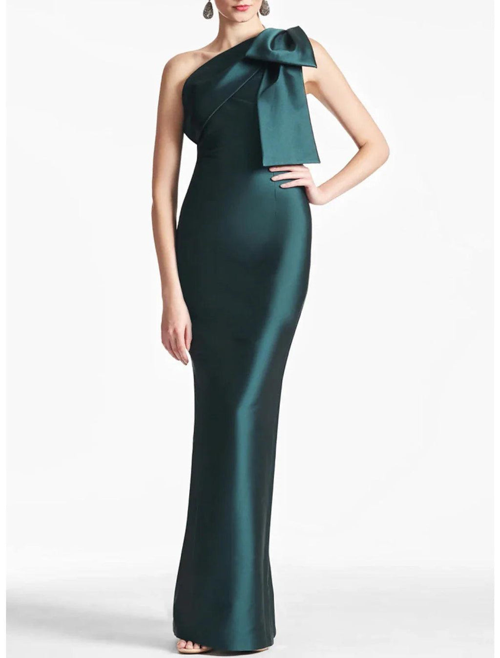 Satin Meerjungfrau Partykleid Abendkleid Champagner Schwarz Elegantes Kleid Formell Herbst Knöchellang Ärmellos Eine Schulter mit Schleife(n) Schlitz