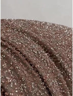 Meerjungfrauenkleid, Abendkleid, Weihnachten, Rot, Grün, Formales Kleid, Sweep/Pinselzug, Langarm, Rundhalsausschnitt, Pailletten mit Glitzer, gerüschtem Schlitz