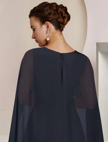 Jumpsuits Kleid für die Brautmutter, formelle Hochzeitsgastparty, elegant, V-Ausschnitt, bodenlang, Chiffon, ärmellos, mit Kristallbrosche