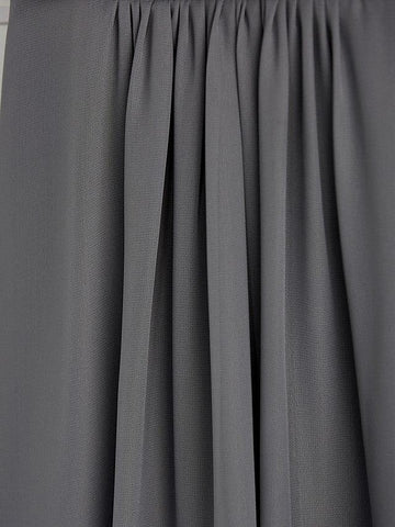 Vestido largo de dama de honor de gasa con escote en V y corte A