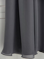Long A-Line V Neck Chiffon Junior Bridesmaid Dress