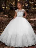 Vestido largo de fiesta con cola de cepillo para bodas, cumpleaños, desfiles, vestidos para niñas de las flores
