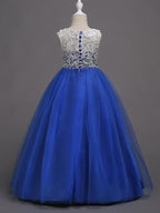 Long Princess Wedding Party Pageant Flower Girl Dresses