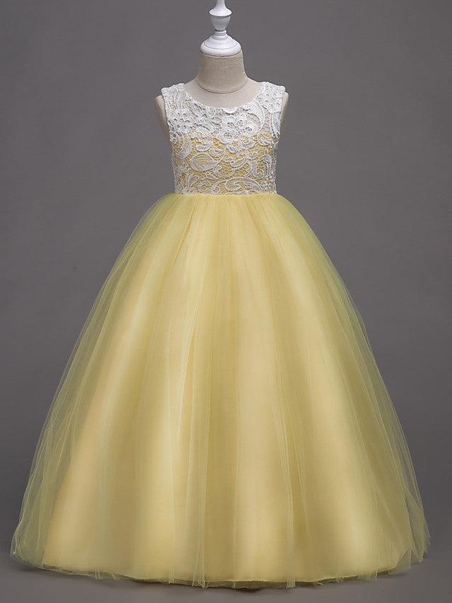 Vestidos largos de princesa para bodas, desfiles y niñas de las flores