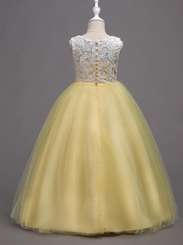 Vestidos largos de princesa para bodas, desfiles y niñas de las flores