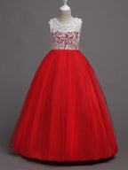 Long Princess Wedding Party Pageant Flower Girl Dresses