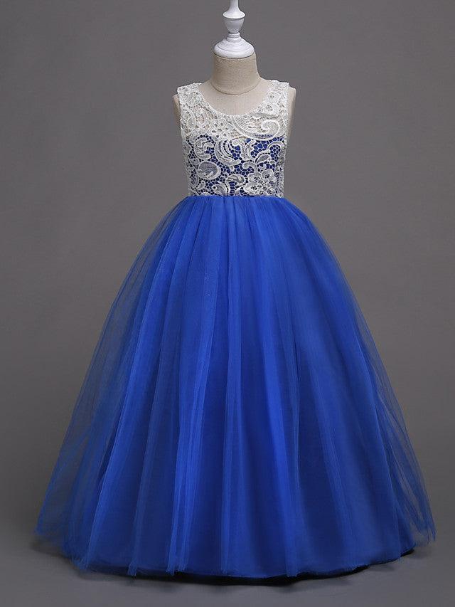 Vestidos largos de princesa para bodas, desfiles y niñas de las flores