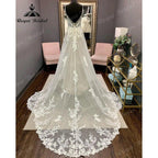 NumberSea - Luxury Robe Lace Appliques Spaghetti Straps Wedding Dress Backless 2024 Bridal Gown Court Train vestido de novia NumberSea
