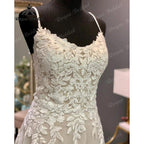NumberSea - Luxury Robe Lace Appliques Spaghetti Straps Wedding Dress Backless 2024 Bridal Gown Court Train vestido de novia NumberSea