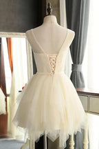 Mini vestidos de fiesta cortos de tul con encanto, vestidos de regreso a casa