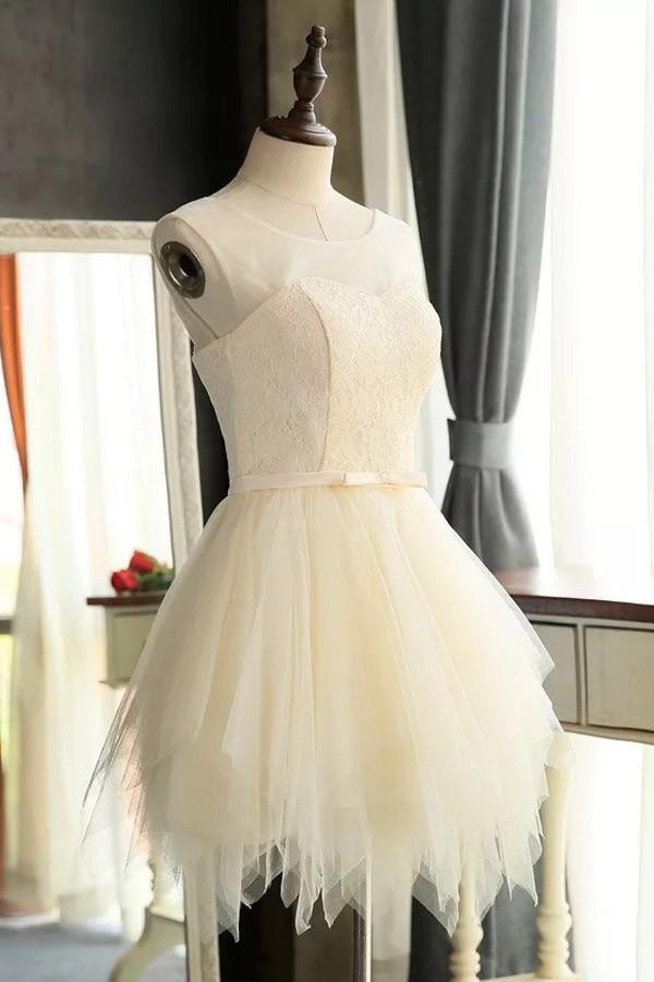 Mini vestidos de fiesta cortos de tul con encanto, vestidos de regreso a casa