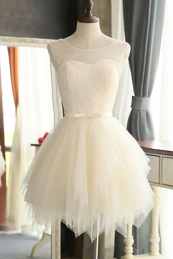 Mini vestidos de fiesta cortos de tul con encanto, vestidos de regreso a casa